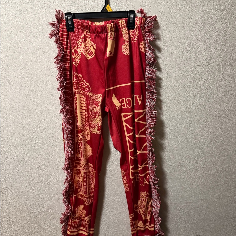 Red Fringed Pants